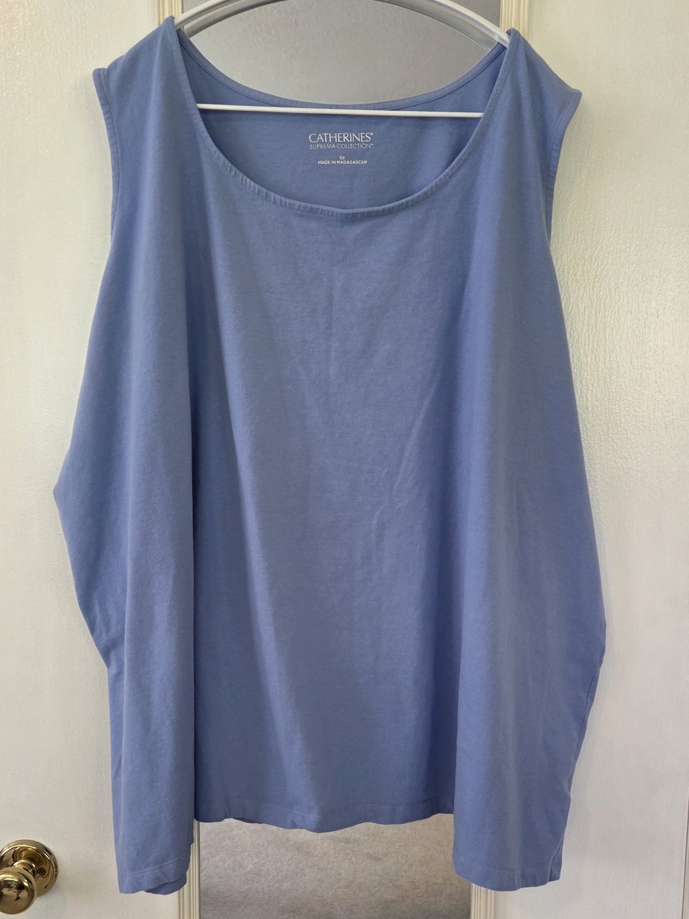 Catherines Suprema Collection Periwinkle Scoop Neck Tank Top Women's Plus 5x